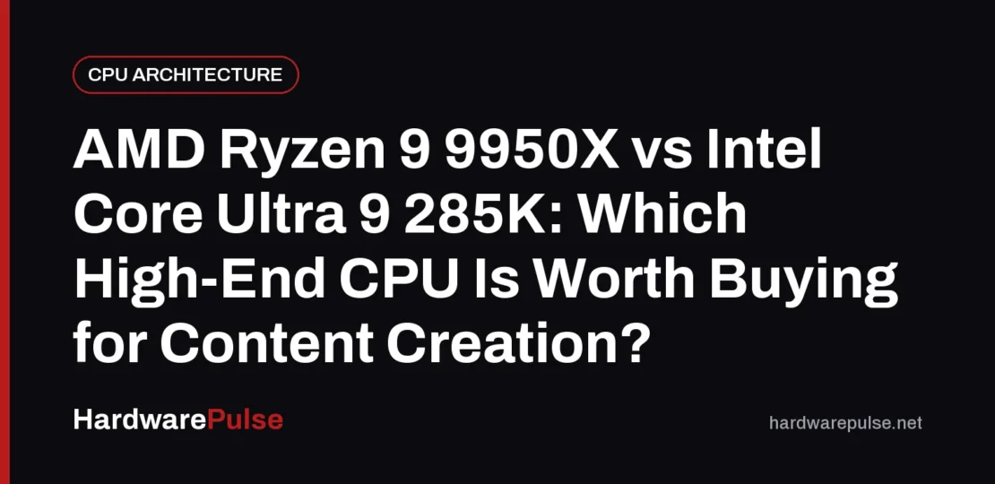 AMD Ryzen 9 9950X vs Intel Core Ultra 9 285K: Which High-End CPU Is Worth Buying for Content Creation?